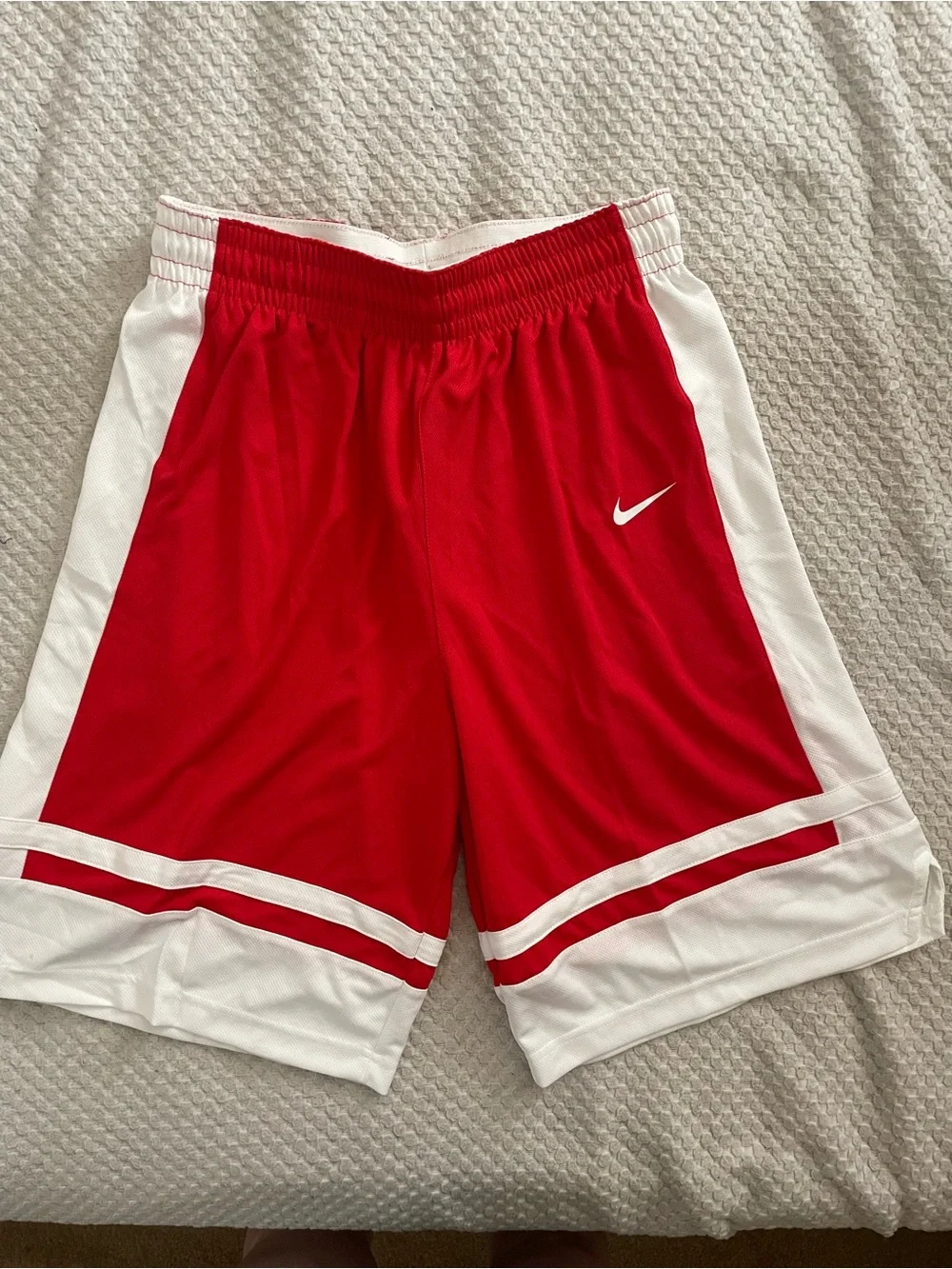 Nike Men’s Red and White Athletic Basketball Shorts